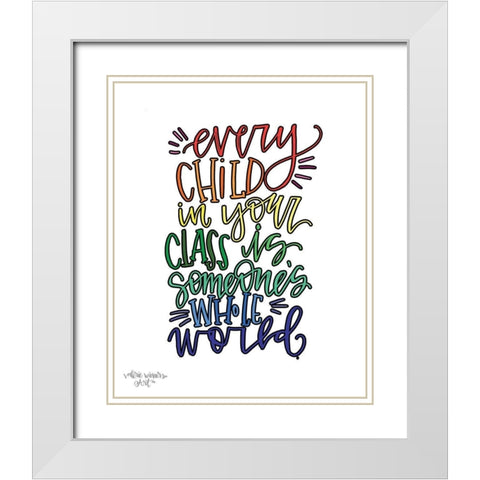 Every Child Colorful White Modern Wood Framed Art Print with Double Matting by Wieners, Valerie