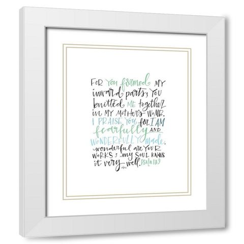 Psalm 139 Color White Modern Wood Framed Art Print with Double Matting by Wieners, Valerie