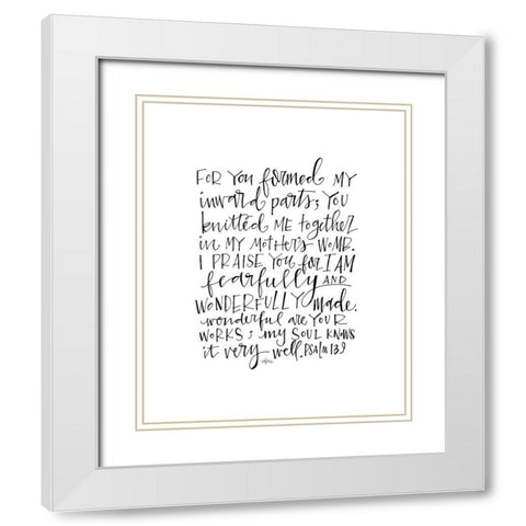 Psalm 139 White Modern Wood Framed Art Print with Double Matting by Wieners, Valerie