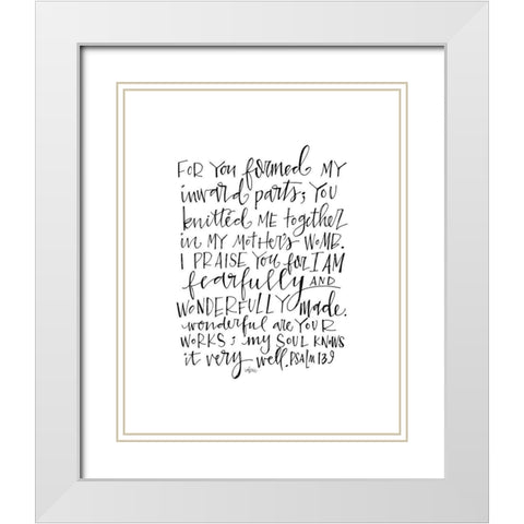 Psalm 139 White Modern Wood Framed Art Print with Double Matting by Wieners, Valerie