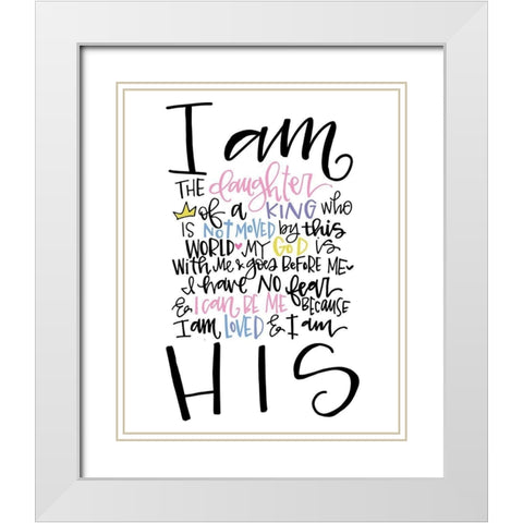 I am the Daughter White Modern Wood Framed Art Print with Double Matting by Wieners, Valerie