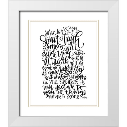 Spirit of Truth BW White Modern Wood Framed Art Print with Double Matting by Wieners, Valerie