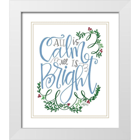 All is Calm White Modern Wood Framed Art Print with Double Matting by Wieners, Valerie
