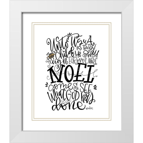 Noel White Modern Wood Framed Art Print with Double Matting by Wieners, Valerie
