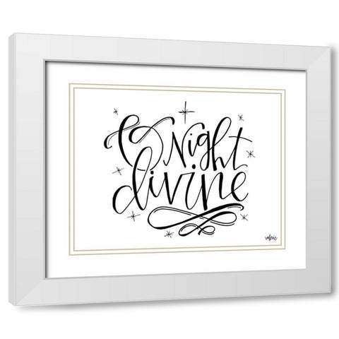 O Night Divine White Modern Wood Framed Art Print with Double Matting by Wieners, Valerie