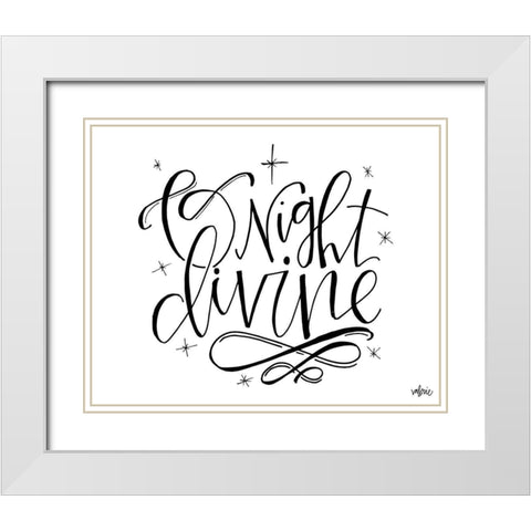 O Night Divine White Modern Wood Framed Art Print with Double Matting by Wieners, Valerie