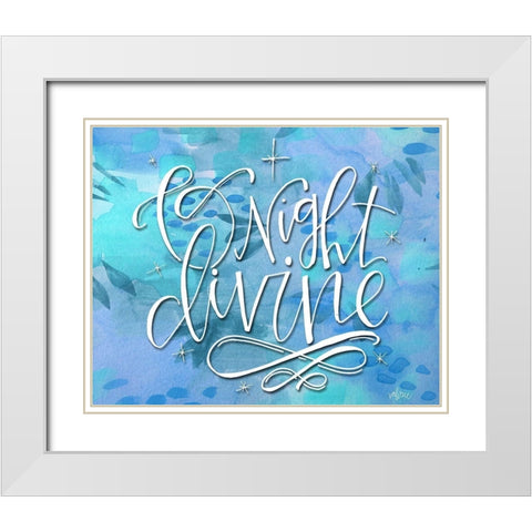 O Night Divine White Modern Wood Framed Art Print with Double Matting by Wieners, Valerie