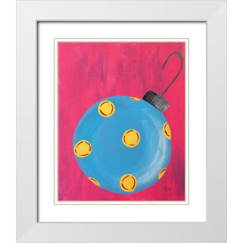 Blue Ornament White Modern Wood Framed Art Print with Double Matting by Wieners, Valerie