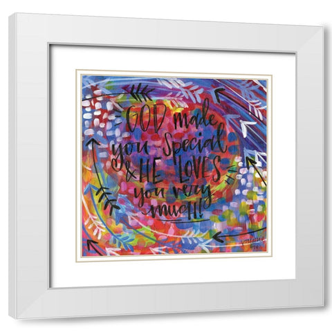 God Made You Special White Modern Wood Framed Art Print with Double Matting by Wieners, Valerie