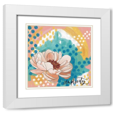 Simplicity White Modern Wood Framed Art Print with Double Matting by Wieners, Valerie
