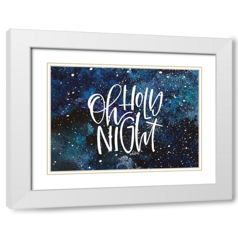 Oh Holy Night White Modern Wood Framed Art Print with Double Matting by Wieners, Valerie