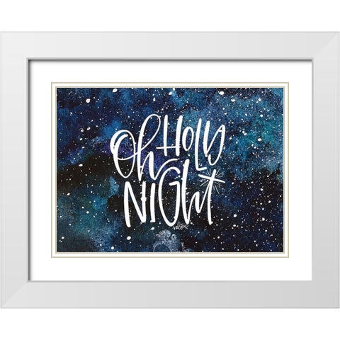 Oh Holy Night White Modern Wood Framed Art Print with Double Matting by Wieners, Valerie