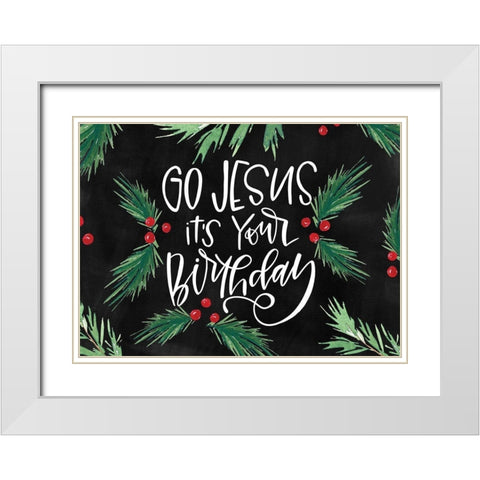 Go Jesus White Modern Wood Framed Art Print with Double Matting by Wieners, Valerie