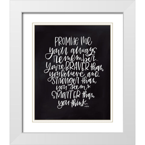 Promise Me White Modern Wood Framed Art Print with Double Matting by Wieners, Valerie