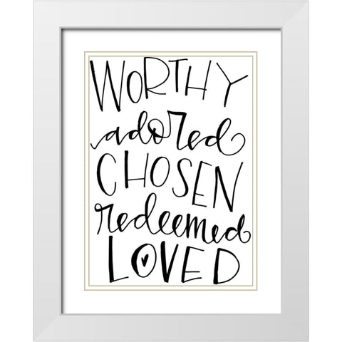Worthy Adored White Modern Wood Framed Art Print with Double Matting by Wieners, Valerie