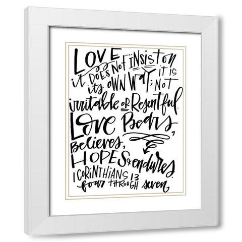 Love White Modern Wood Framed Art Print with Double Matting by Wieners, Valerie