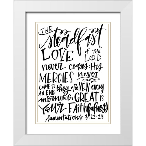 Great is Your Faithfulness White Modern Wood Framed Art Print with Double Matting by Wieners, Valerie