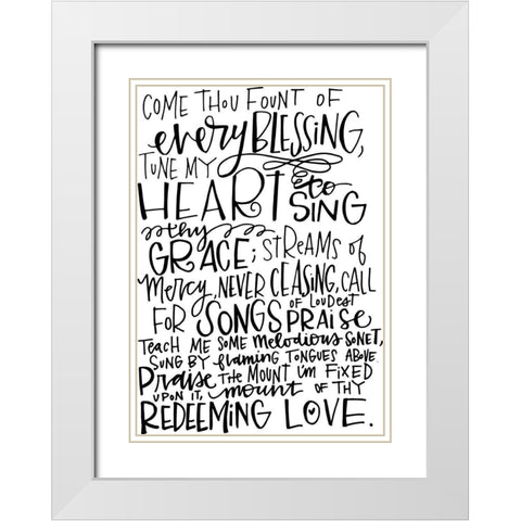 Come Thou Fount White Modern Wood Framed Art Print with Double Matting by Wieners, Valerie