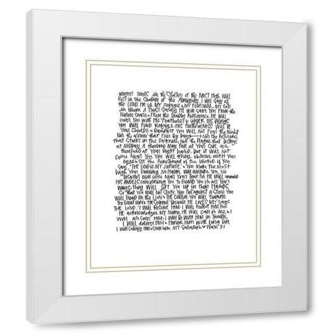 Psalm 91 White Modern Wood Framed Art Print with Double Matting by Wieners, Valerie