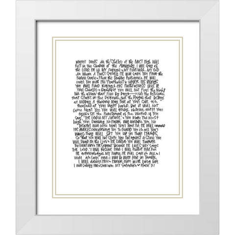 Psalm 91 White Modern Wood Framed Art Print with Double Matting by Wieners, Valerie