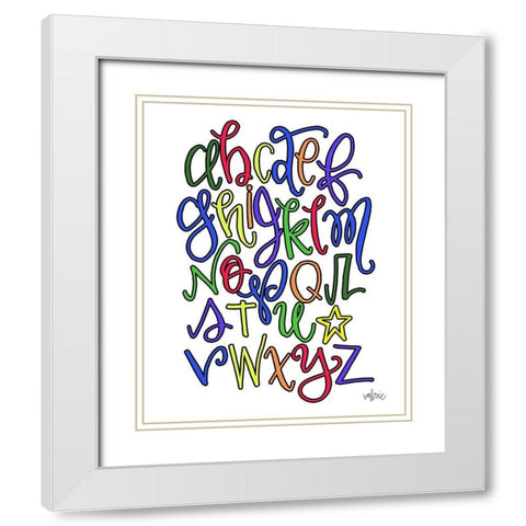 ABC White Modern Wood Framed Art Print with Double Matting by Wieners, Valerie