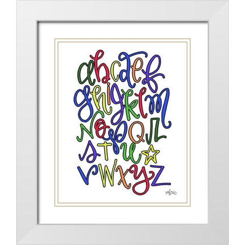 ABC White Modern Wood Framed Art Print with Double Matting by Wieners, Valerie