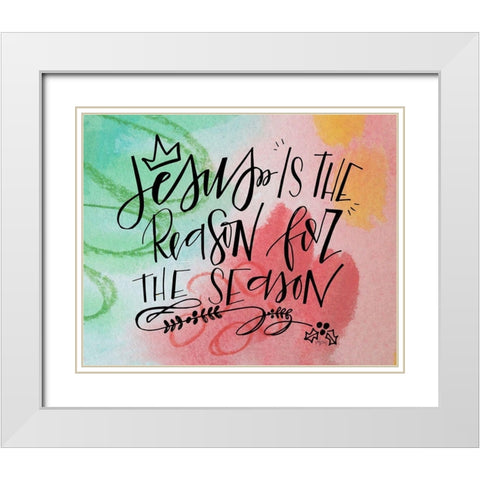 Jesus Is Watercolor White Modern Wood Framed Art Print with Double Matting by Wieners, Valerie