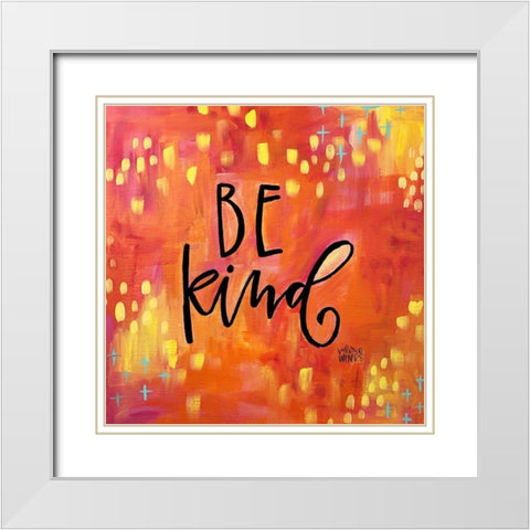 Be Kind White Modern Wood Framed Art Print with Double Matting by Wieners, Valerie
