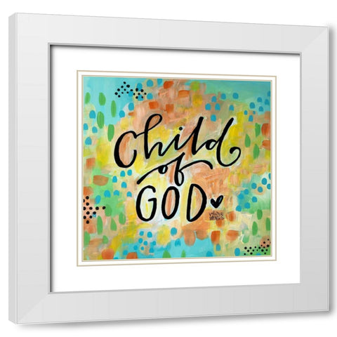 Child of God White Modern Wood Framed Art Print with Double Matting by Wieners, Valerie