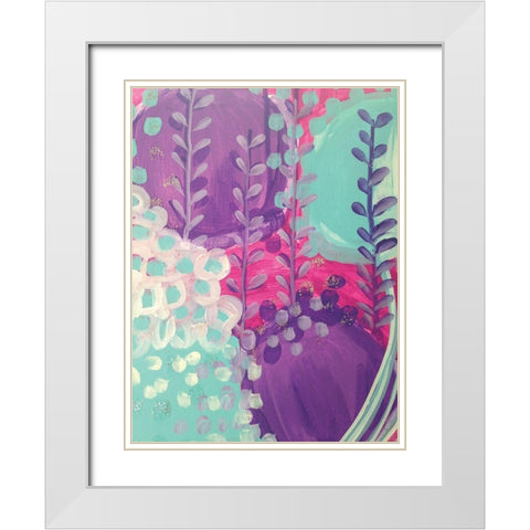 Lavender Abstract White Modern Wood Framed Art Print with Double Matting by Wieners, Valerie