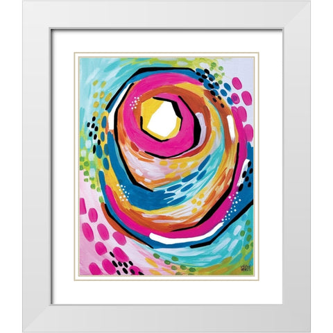 Abstract II White Modern Wood Framed Art Print with Double Matting by Wieners, Valerie