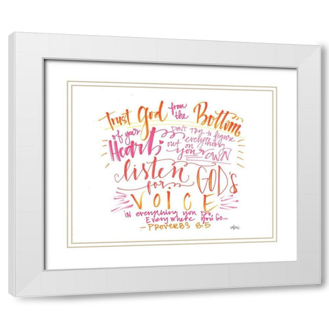 Trust God White Modern Wood Framed Art Print with Double Matting by Wieners, Valerie
