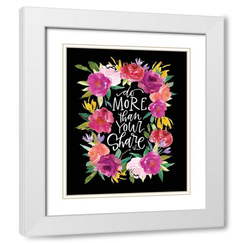 Do More Floral White Modern Wood Framed Art Print with Double Matting by Wieners, Valerie
