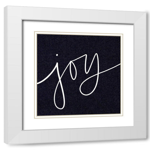 Joy White Modern Wood Framed Art Print with Double Matting by Wieners, Valerie