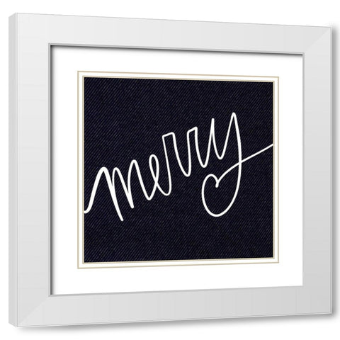 Merry White Modern Wood Framed Art Print with Double Matting by Wieners, Valerie