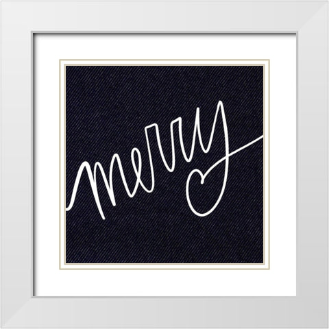Merry White Modern Wood Framed Art Print with Double Matting by Wieners, Valerie