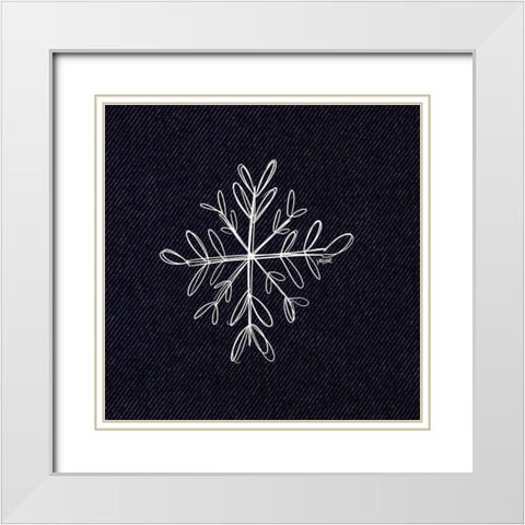 Snowflake White Modern Wood Framed Art Print with Double Matting by Wieners, Valerie