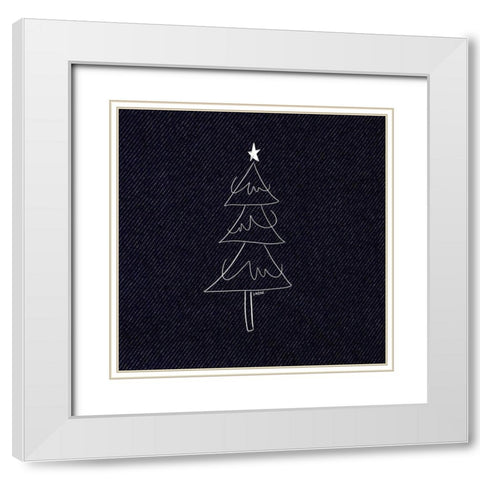 Christmas Tree II White Modern Wood Framed Art Print with Double Matting by Wieners, Valerie
