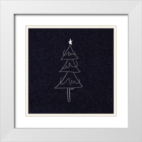 Christmas Tree II White Modern Wood Framed Art Print with Double Matting by Wieners, Valerie