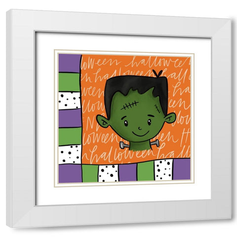 Frankensteins Monster White Modern Wood Framed Art Print with Double Matting by Wieners, Valerie