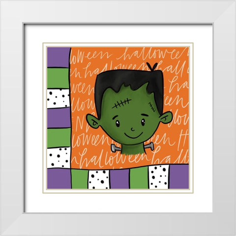 Frankensteins Monster White Modern Wood Framed Art Print with Double Matting by Wieners, Valerie