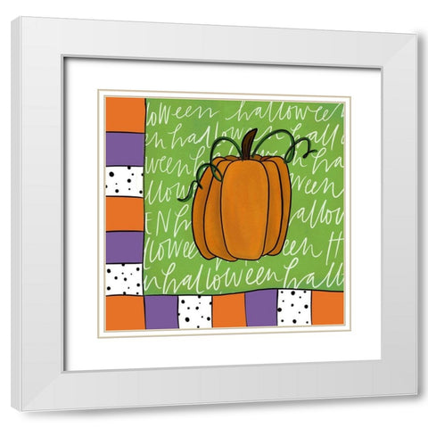 Pumpkin White Modern Wood Framed Art Print with Double Matting by Wieners, Valerie
