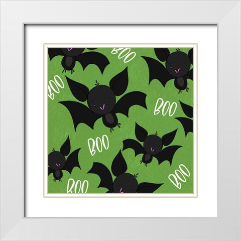 Boo White Modern Wood Framed Art Print with Double Matting by Wieners, Valerie