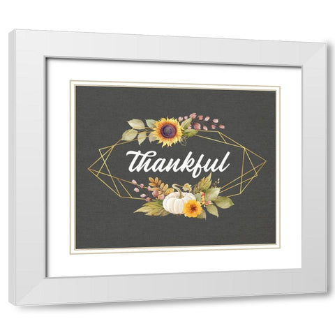 Thankful White Modern Wood Framed Art Print with Double Matting by Wieners, Valerie