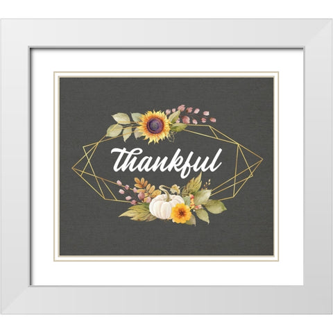 Thankful White Modern Wood Framed Art Print with Double Matting by Wieners, Valerie
