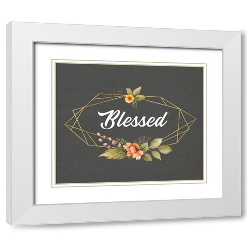 Blessed White Modern Wood Framed Art Print with Double Matting by Wieners, Valerie