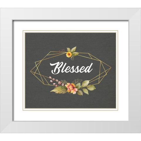 Blessed White Modern Wood Framed Art Print with Double Matting by Wieners, Valerie