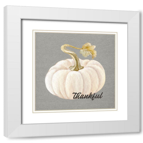 Thankful White Modern Wood Framed Art Print with Double Matting by Wieners, Valerie