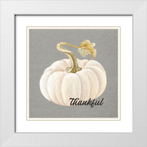 Thankful White Modern Wood Framed Art Print with Double Matting by Wieners, Valerie