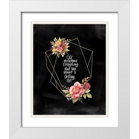 She Overcame Everything White Modern Wood Framed Art Print with Double Matting by Wieners, Valerie